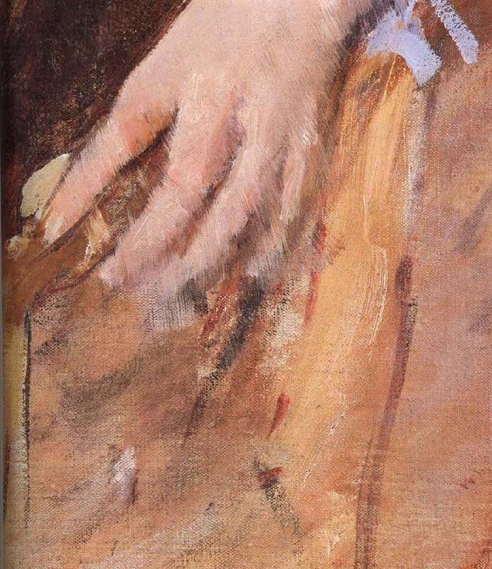 Detail of  The woman in Black, Mary Cassatt